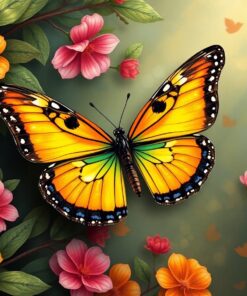 Antique Jacamar Butterfly Hunt Paint By Numbers