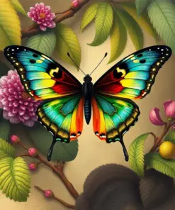 Antique Jacamar Butterfly Hunt Paint By Numbers