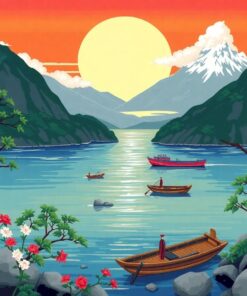 Antique Japanese Southern Isles Paint By Numbers