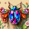 Antique Jewel Bug Display Paint By Numbers