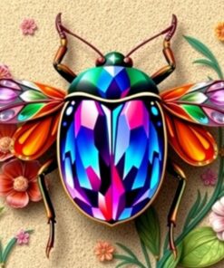 Antique Jewel Bug Display Paint By Numbers