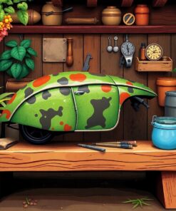 Antique Jungle Bug Workbench Paint By Numbers