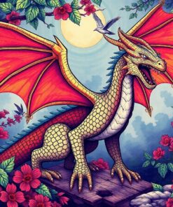 Antique Jungle Wyvern Chart Paint By Numbers