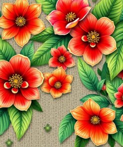 Antique Lace Tropical Papaya Paint By Numbers