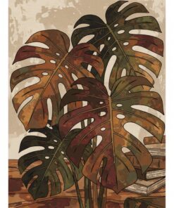 Antique Leather Monstera Study Paint By Numbers