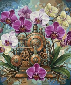 Antique Machine Realistic Orchid Paint By Numbers