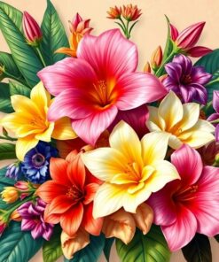 Tropical Blooms Paint Numbers