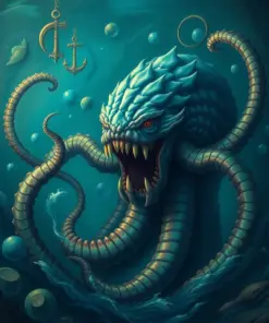 Antique Nautical Kraken Encounter Paint By Numbers