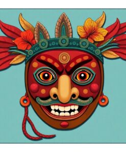 Antique Pacific Mask Chart Paint By Numbers