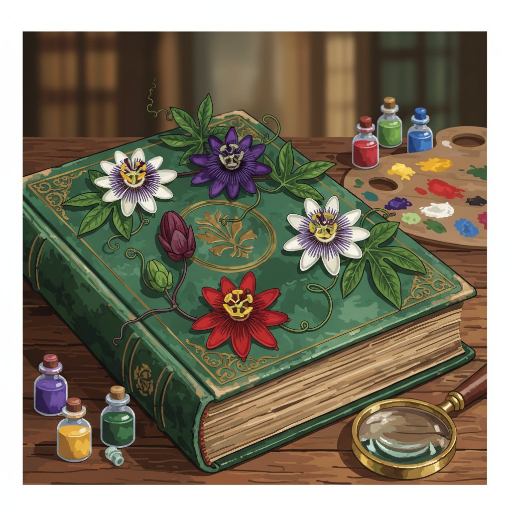 antique-passionflower-tome-realism-paint-by-numbers-kit