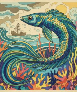 Antique Pelagic Ribbontail Paint By Numbers