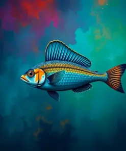 Antique Pelagic Ribbontail paint by numbers