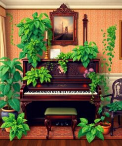 Piano Greenery Paint Numbers