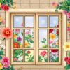 Antique Plantation Floral Window Paint By Numbers