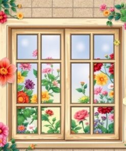 Antique Plantation Floral Window Paint By Numbers