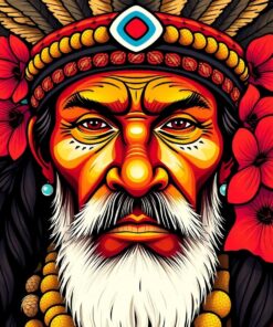 Antique Polynesian Tribal Leader Paint By Numbers