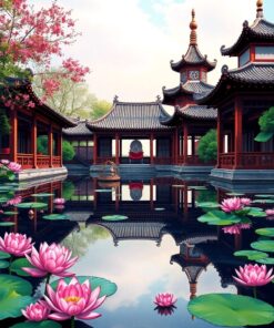 Temple Reflections Paint Numbers