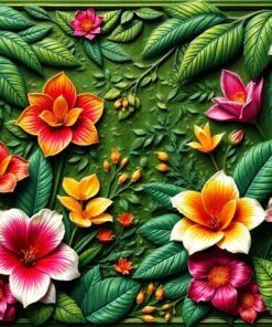 Antique Rainforest Floral Relief Paint By Numbers