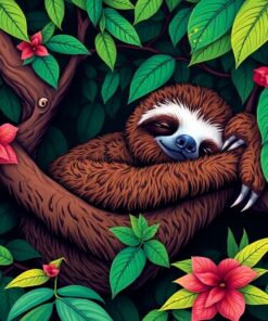 Sloth Slumber Paint Numbers