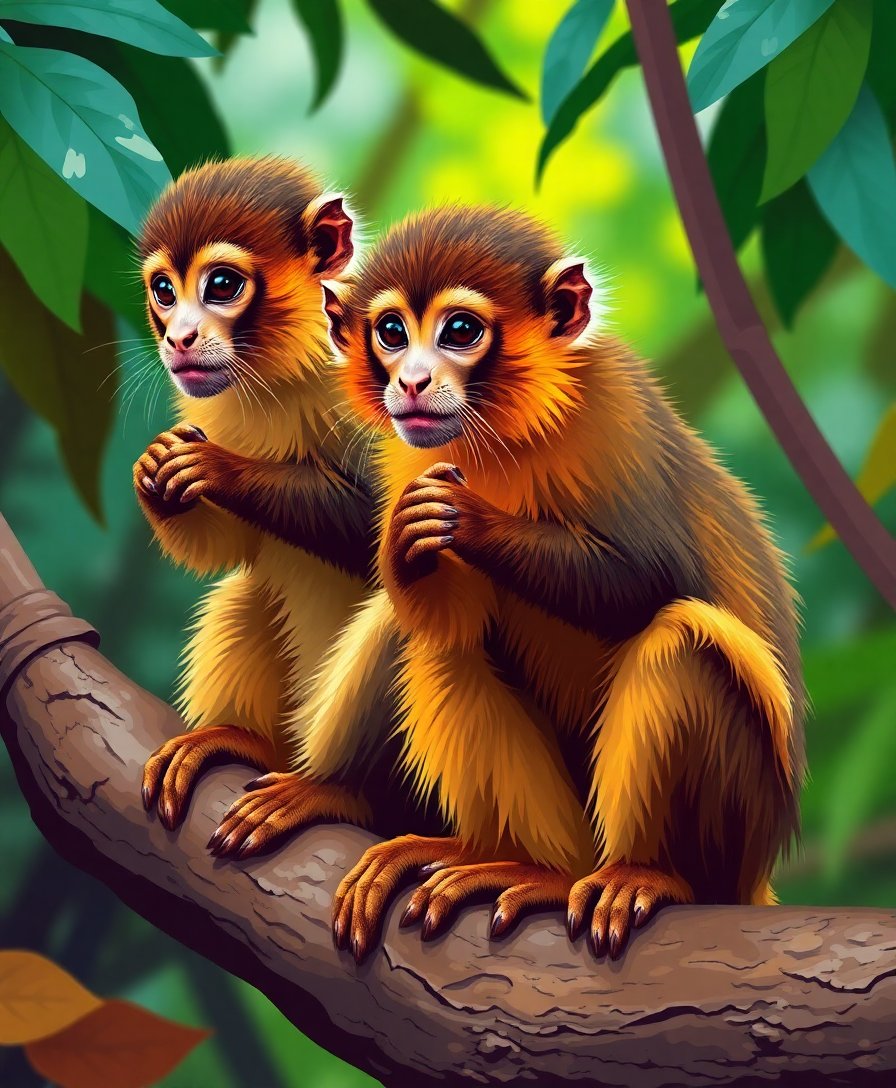 Squirrel Monkeys Paint Numbers Squirrel Monkeys Paint Numbers