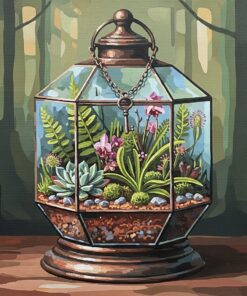 Antique Realistic Terrarium Flora Paint By Numbers