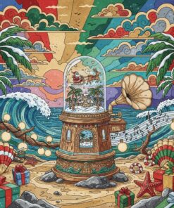 Antique Shoreline Music Box Paint By Numbers