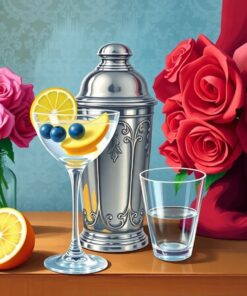 Antique Silver Cocktail Shaker Paint By Numbers