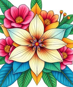 Cross Blossom Paint Numbers