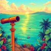 Antique Spyglass Tropical Horizon Paint By Numbers