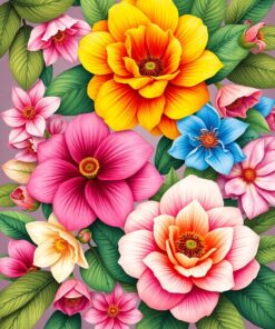 Tropical Blooms Paint Numbers