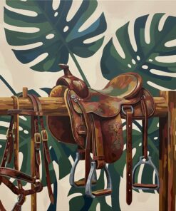 Antique Tack Monstera Shadows Paint By Numbers