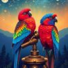 Twin Parrots Paint Numbers