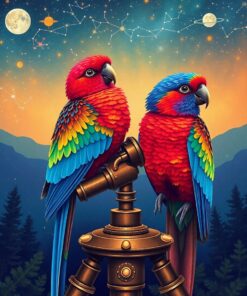 Twin Parrots Paint Numbers