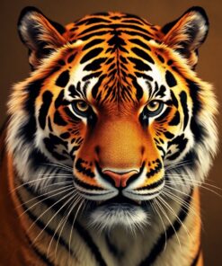 Antique Tiger Portrait Sepia Paint By Numbers