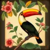 Antique Toucan Botanical Study Paint By Numbers