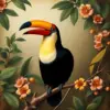 Antique Toucan Botanical Study paint by numbers