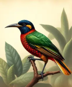 Antique Tropical Bird Study Paint By Numbers