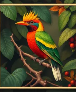 Antique Tropical Bird Study Paint By Numbers