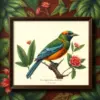 Antique Tropical Bird Study paint by numbers