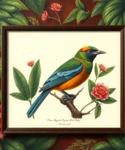 Antique Tropical Bird Study paint by numbers