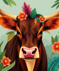 Antique Tropical Calf Portrait Paint By Numbers