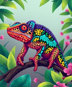 Tropical Chameleon Paint Numbers