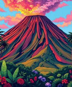 Antique Tropical Cinder Cone Paint By Numbers