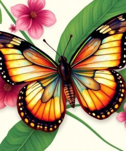 Antique Tropical Clipper Butterfly Paint By Numbers