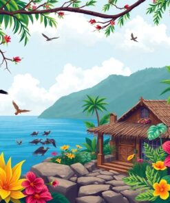 Antique Tropical Drake Haven Paint By Numbers