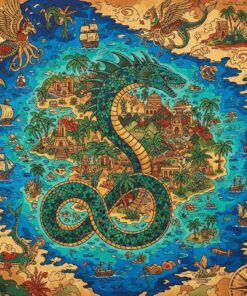 Antique Tropical Leviathan Map Paint By Numbers