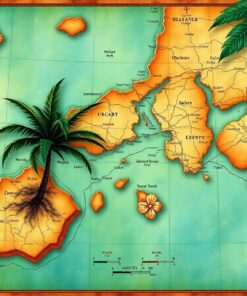 Antique Tropical Pearl Map Paint By Numbers