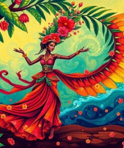 Antique Tropical Storm Dancer Paint By Numbers