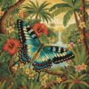 Antique Tropical Swallowtail Paint By Numbers