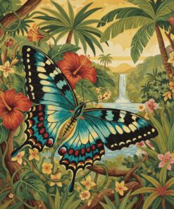 Antique Tropical Swallowtail Paint By Numbers